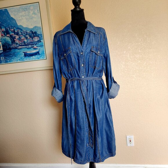 INC. - Denim dress - size 14 - Picture 1 of 8